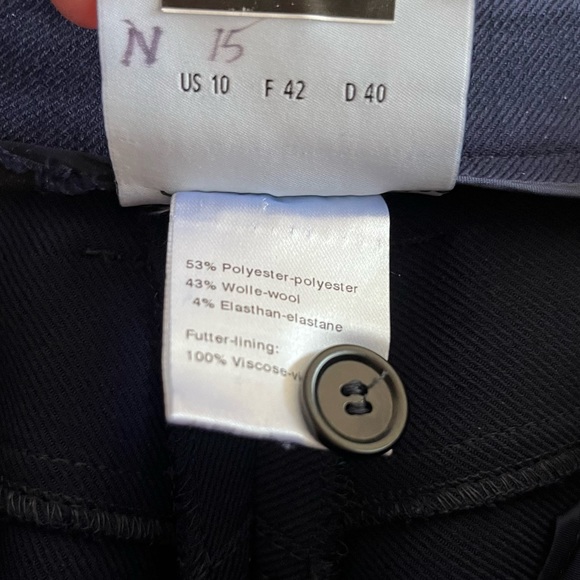 Akris Punto Pants Mikko Straight Leg Boyfriend Pants in Navy Blue Sz US 10 EUC - Picture 10 of 12